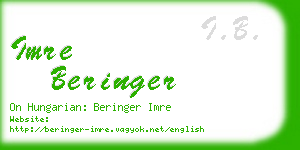 imre beringer business card